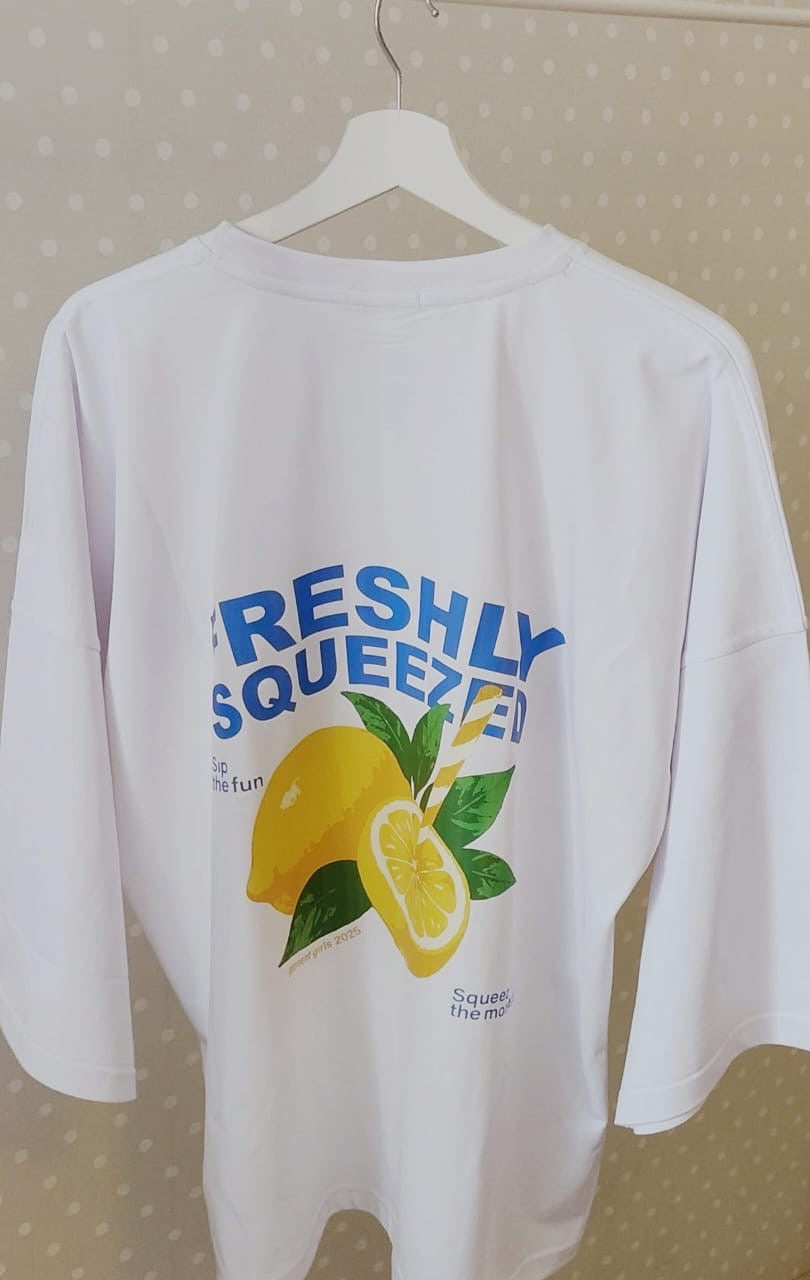 White Squeezed-Lemon T-Tshirt