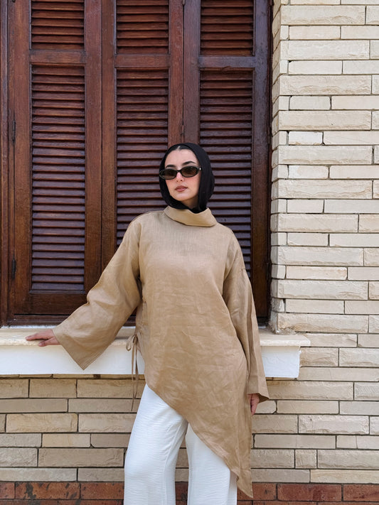 Asymmetric Top With Side Drawstring