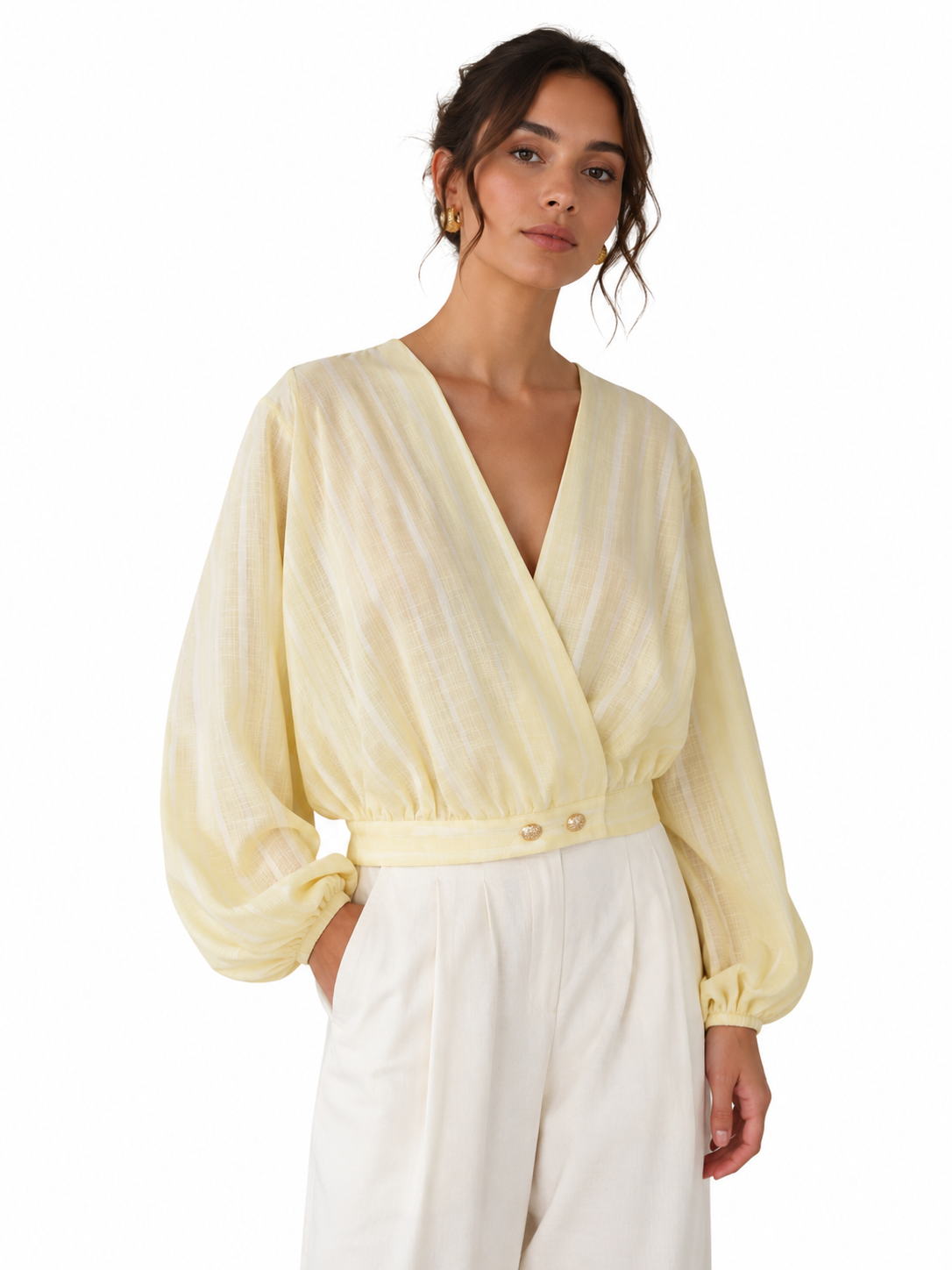Soleil Wrap Linen Blouse
