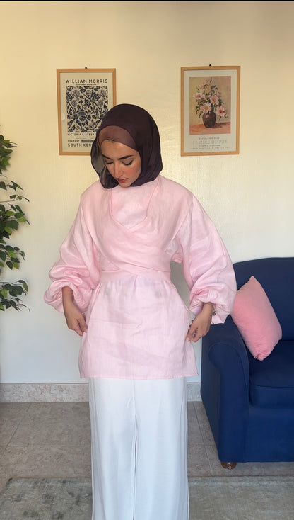 Multiway Scarf Linen Blouse