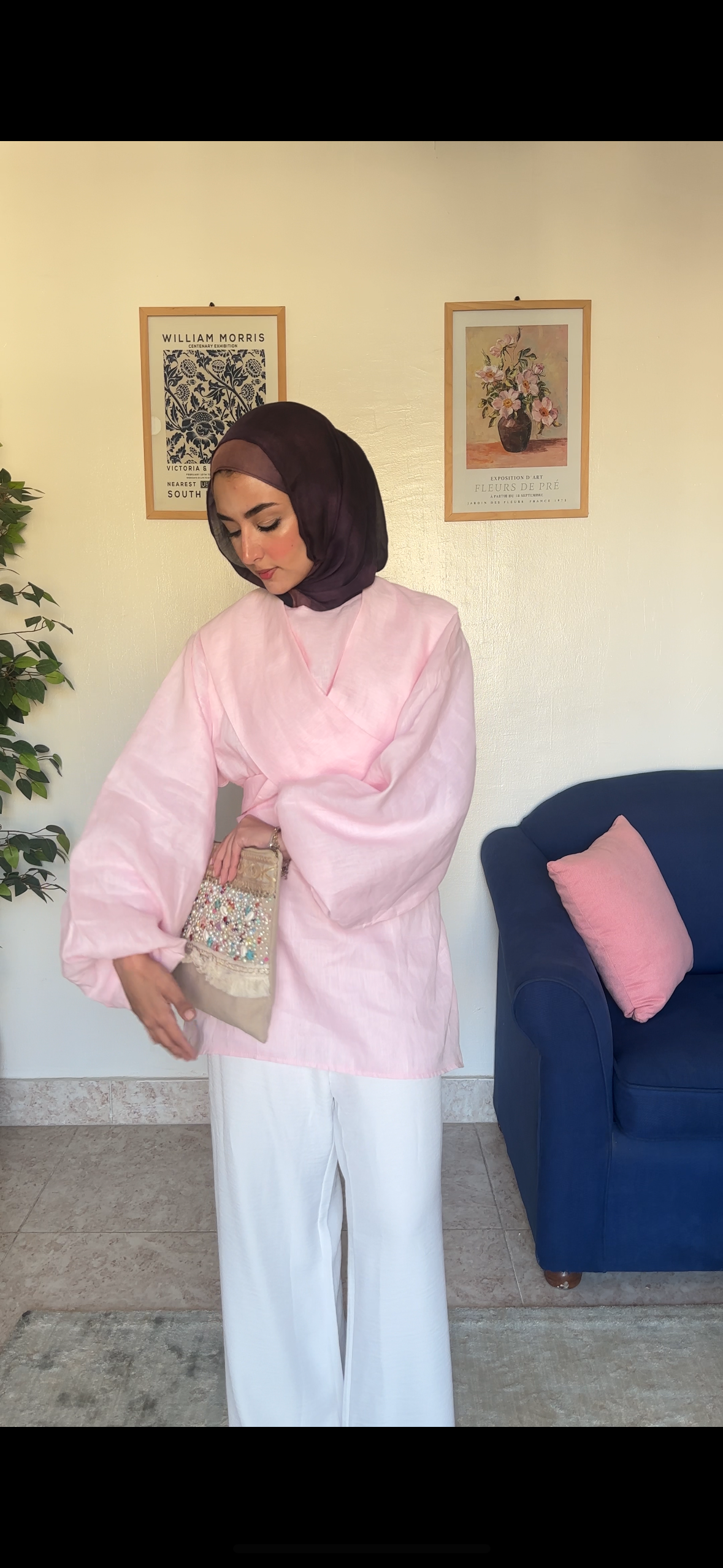 Multiway Scarf Linen Blouse