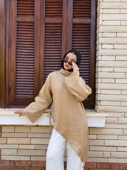 Asymmetric Top With Side Drawstring