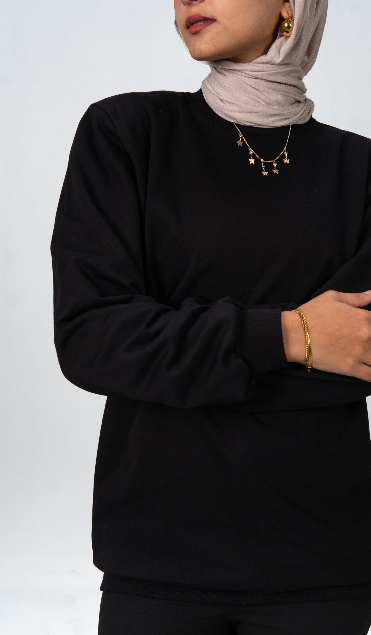 Padded Shoulder Sweatshirt