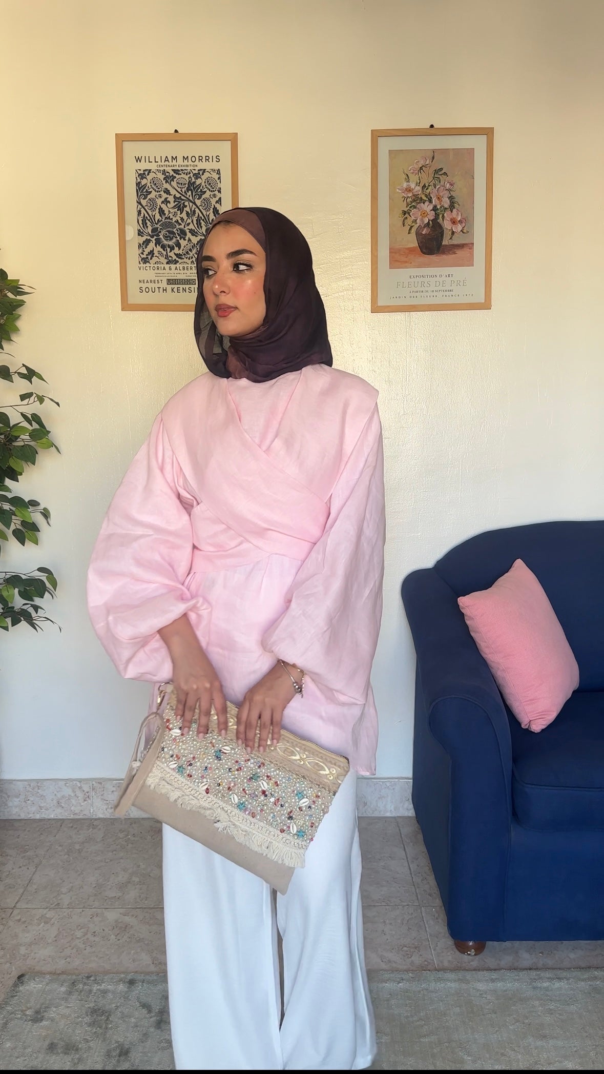 Multiway Scarf Linen Blouse