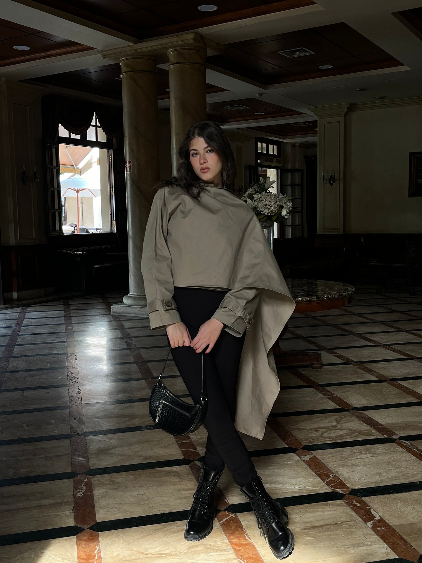 Scarfed Cropped Trench