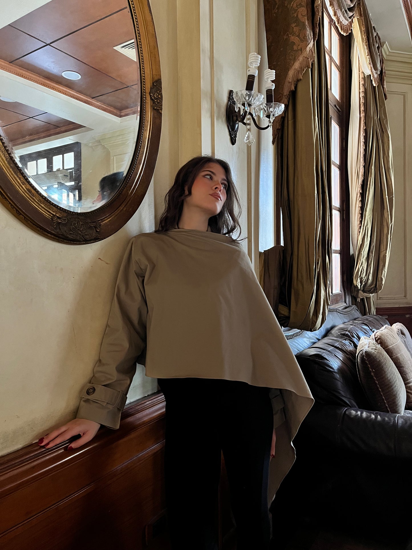 Scarfed Cropped Trench