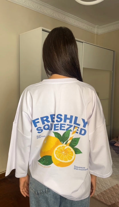 White Squeezed-Lemon T-Tshirt