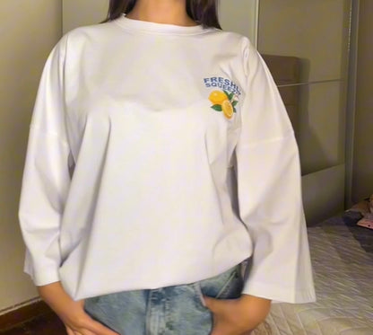 White Squeezed-Lemon T-Tshirt