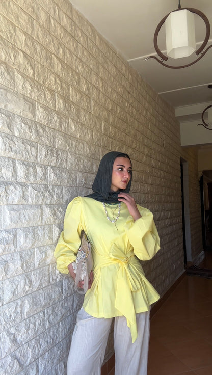 Yellow Wrap Top