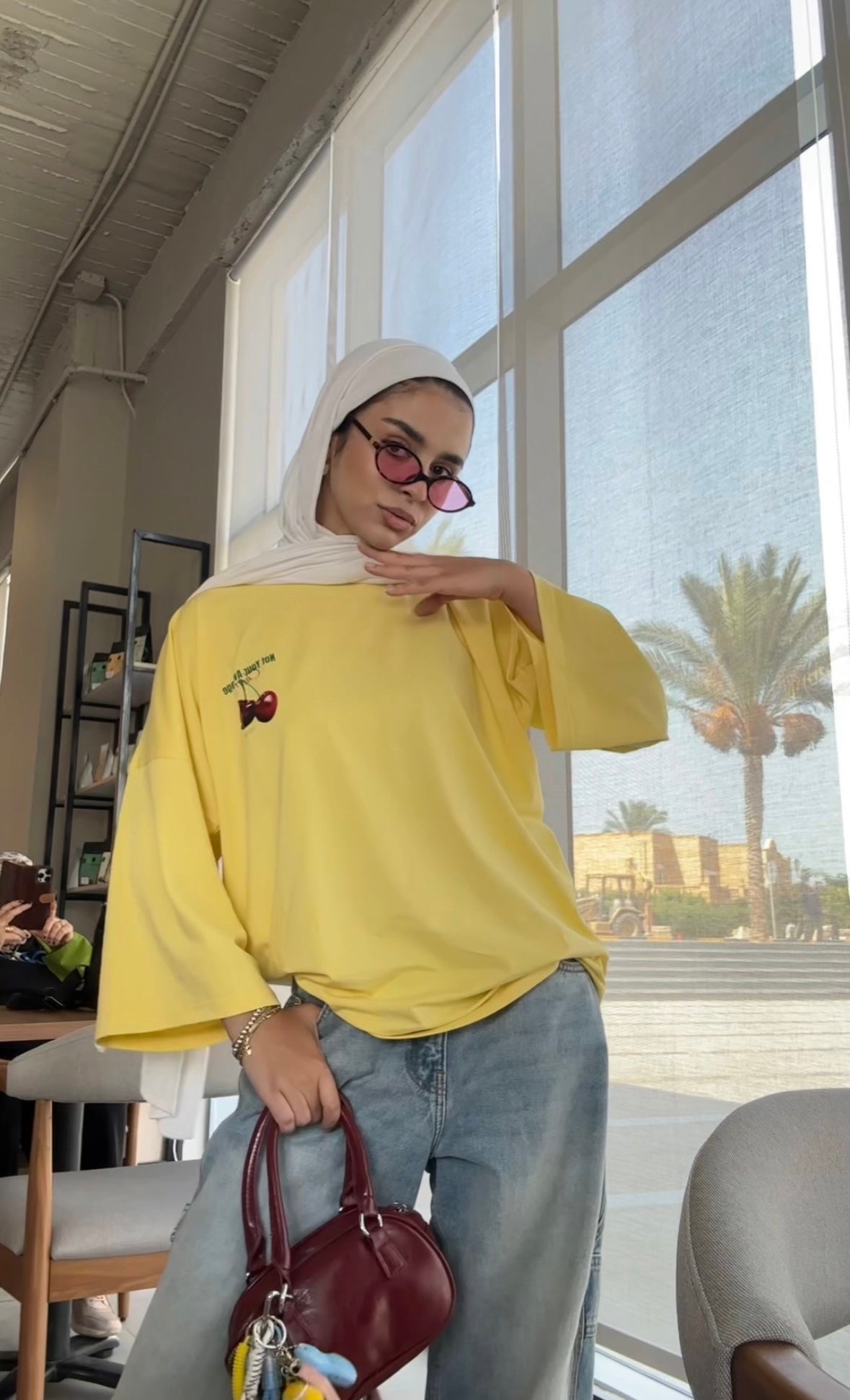 Yellow Cherry Long Sleeves T-shirt