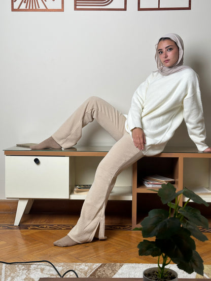 Light Beige Knitted Pants