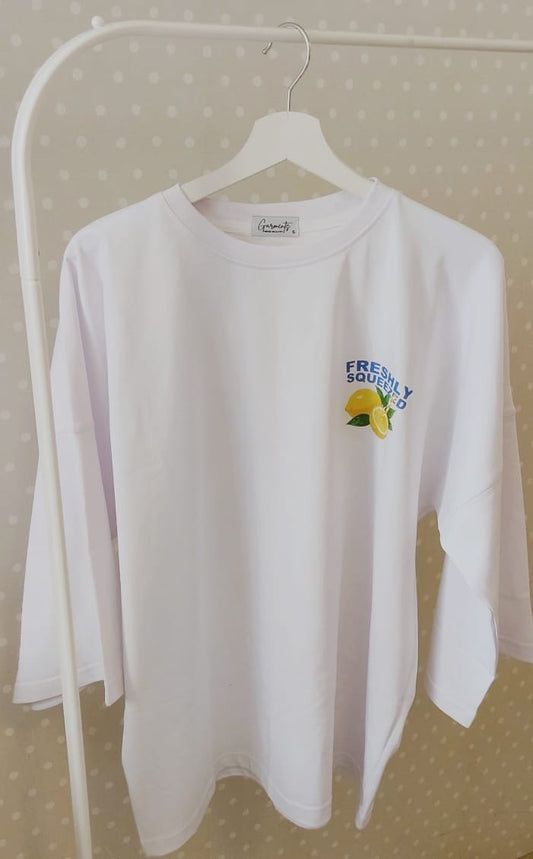 White Squeezed-Lemon T-Tshirt
