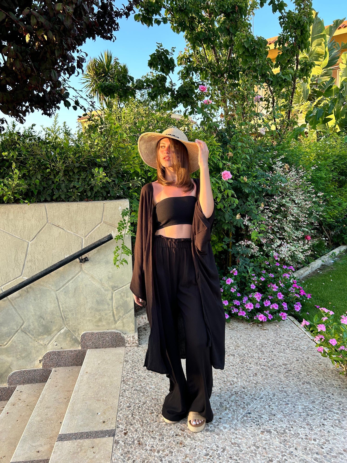 Crinkled Linen Cardigan