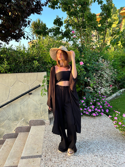 Crinkled Linen Cardigan