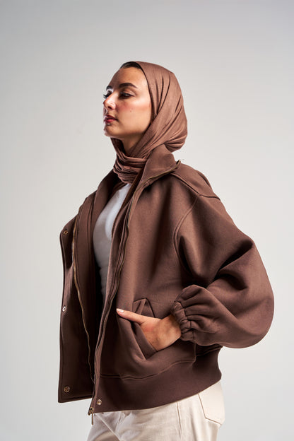 The Refined Mocha Melton Jacket